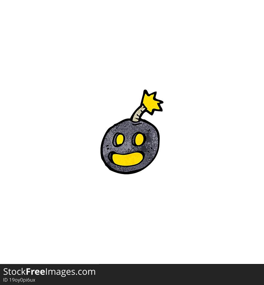 crazy bomb symbol cartoon