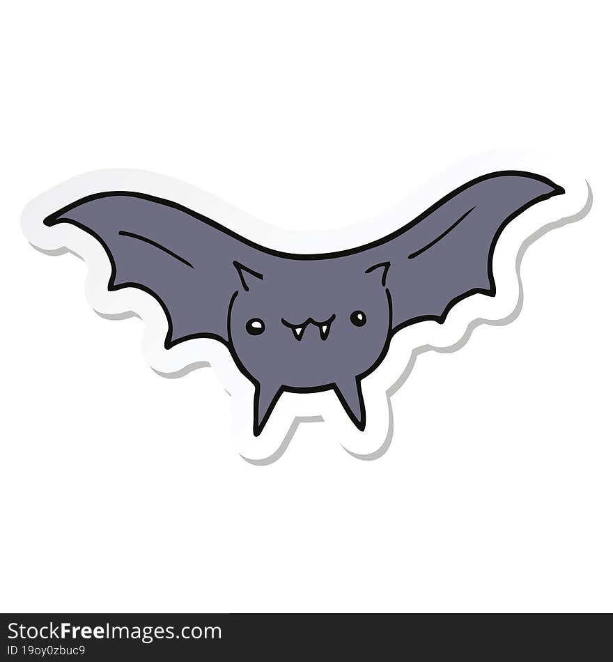 sticker of a cartoon bat