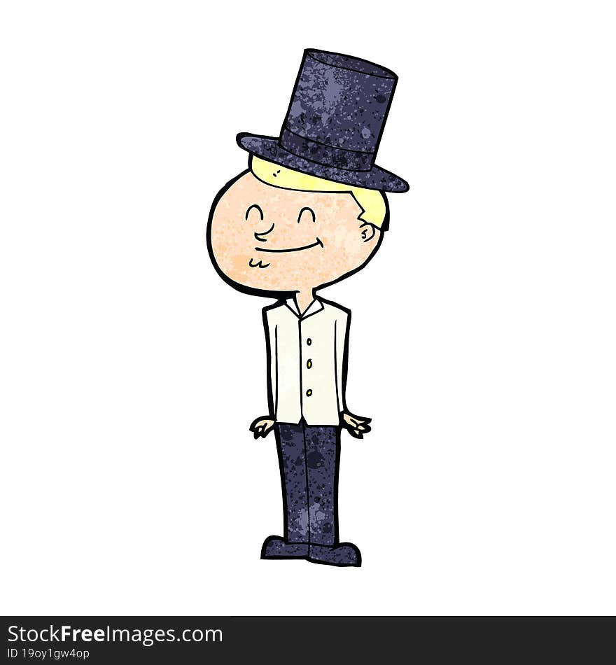 Cartoon Man Wearing Top Hat