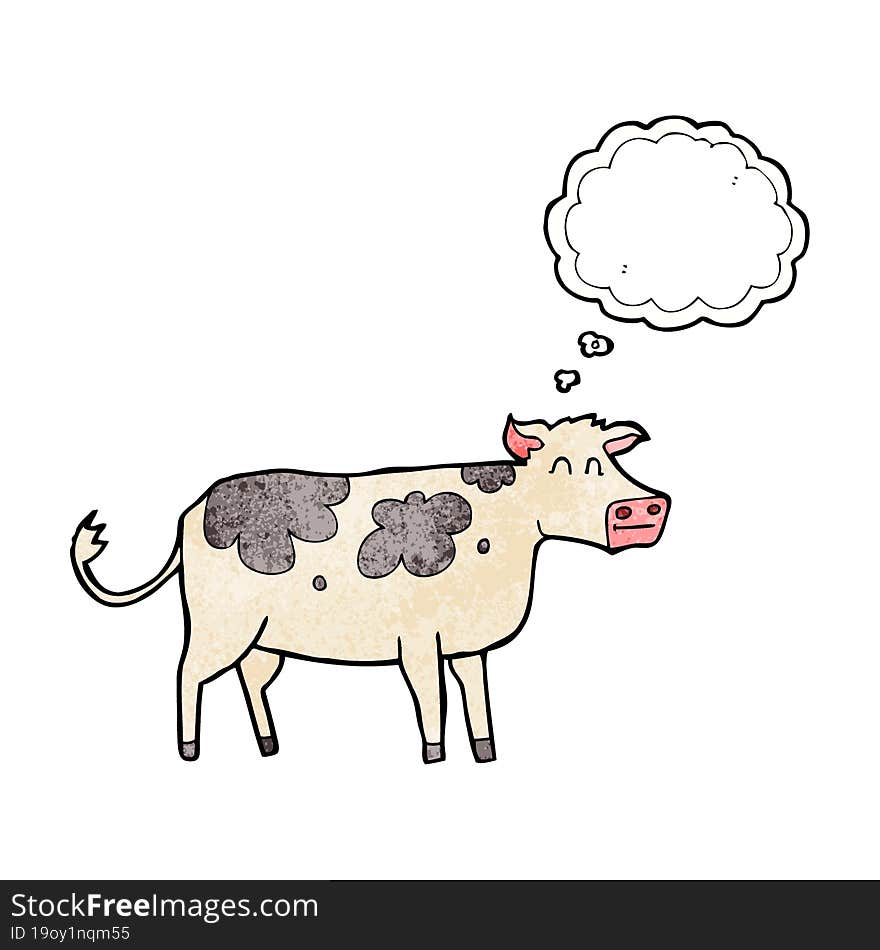 thought bubble textured cartoon cow