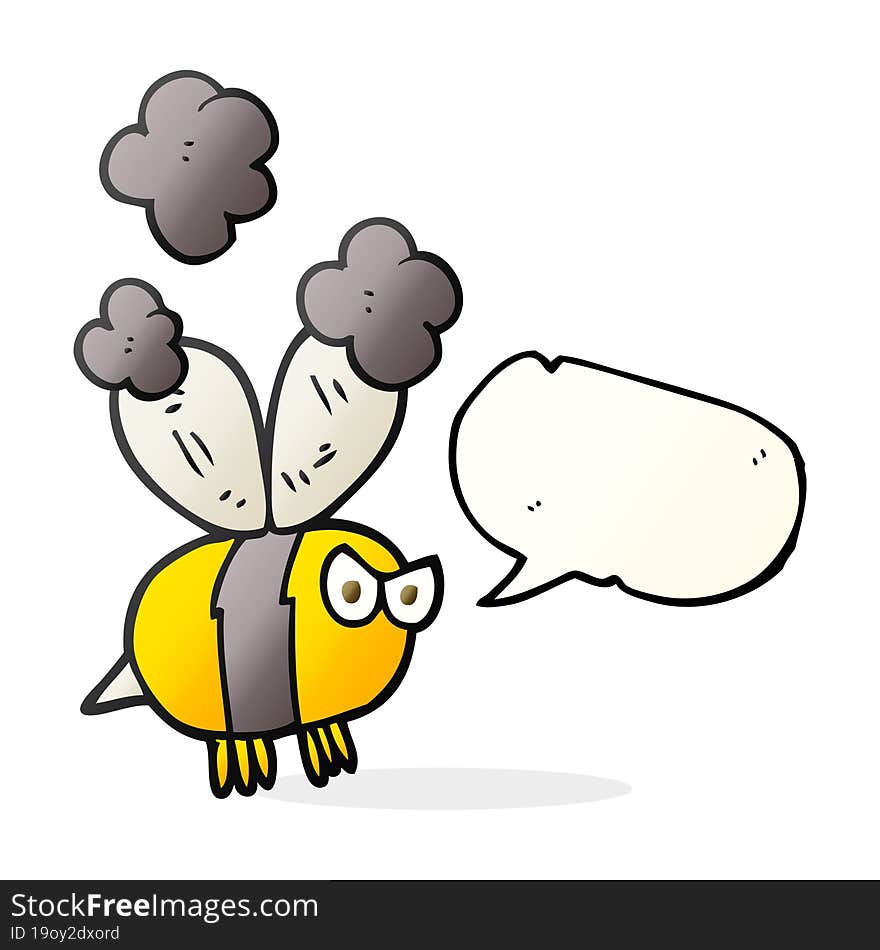 freehand drawn speech bubble cartoon angry bee