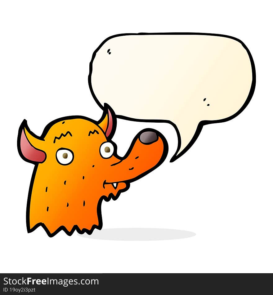 cartoon happy fox with speech bubble