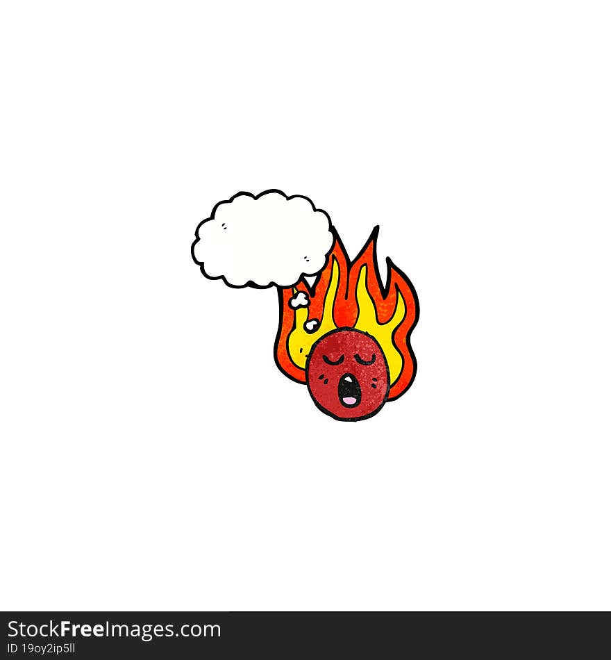 cartoon flaming emoticon face