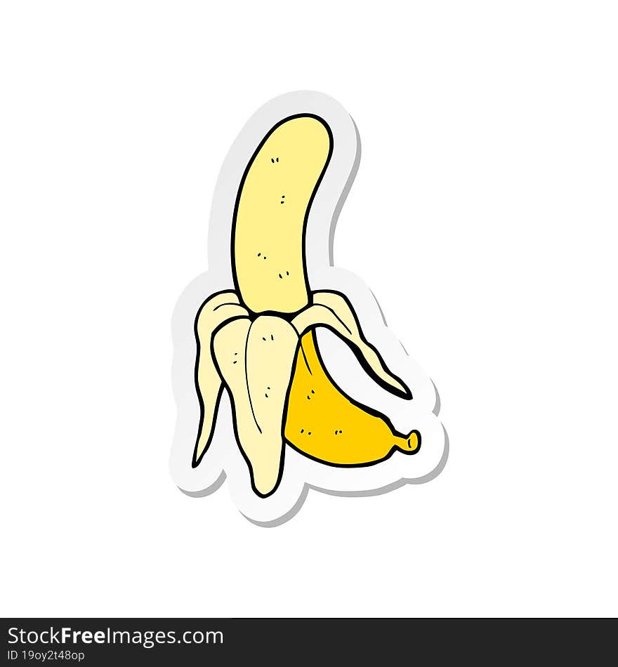 Sticker Of A Cartoon Banana