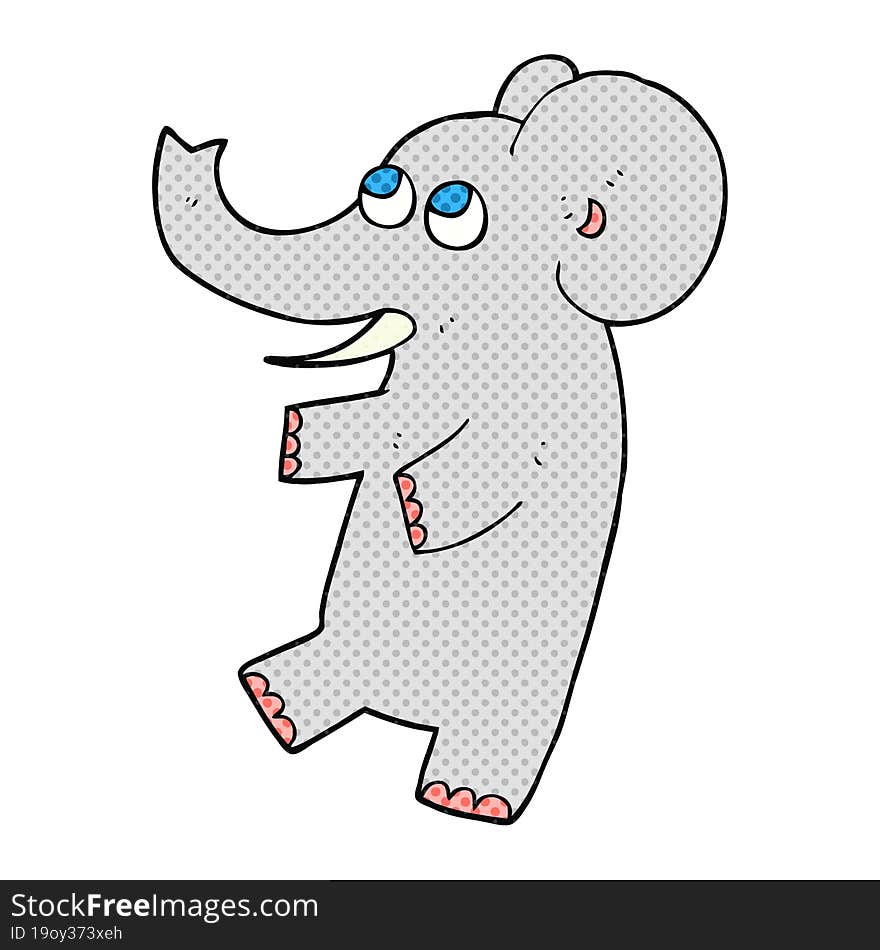 freehand drawn cartoon cute elephant