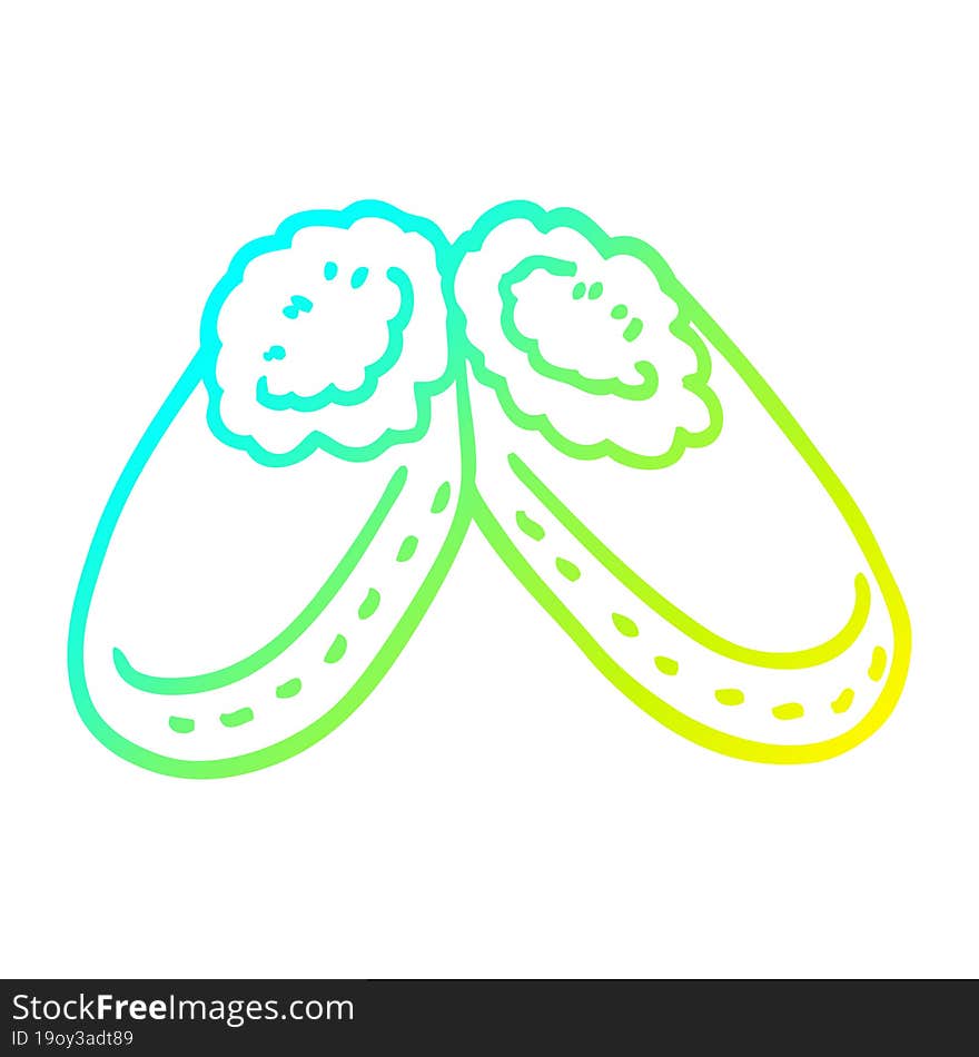 Cold Gradient Line Drawing Cartoon Comfy Slippers