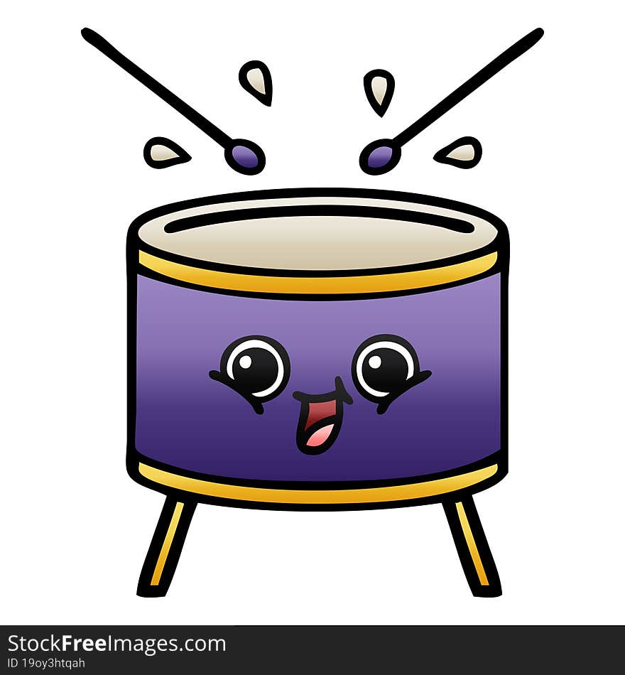 gradient shaded cartoon drum