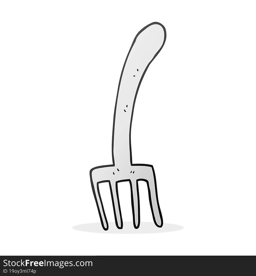 freehand drawn cartoon fork