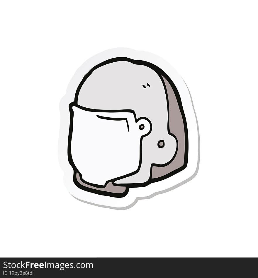 sticker of a cartoon space helmet