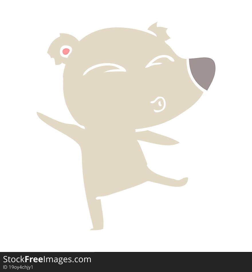 flat color style cartoon whistling bear