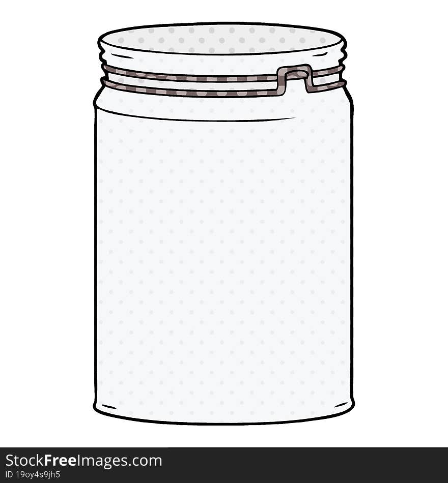 cartoon empty glass jar. cartoon empty glass jar