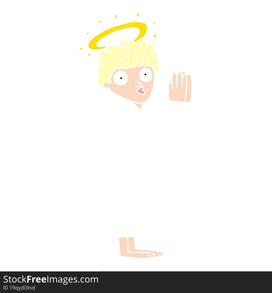 cartoon doodle angel praying