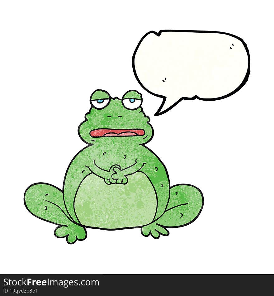 Speech Bubble Textured Cartoon Frog