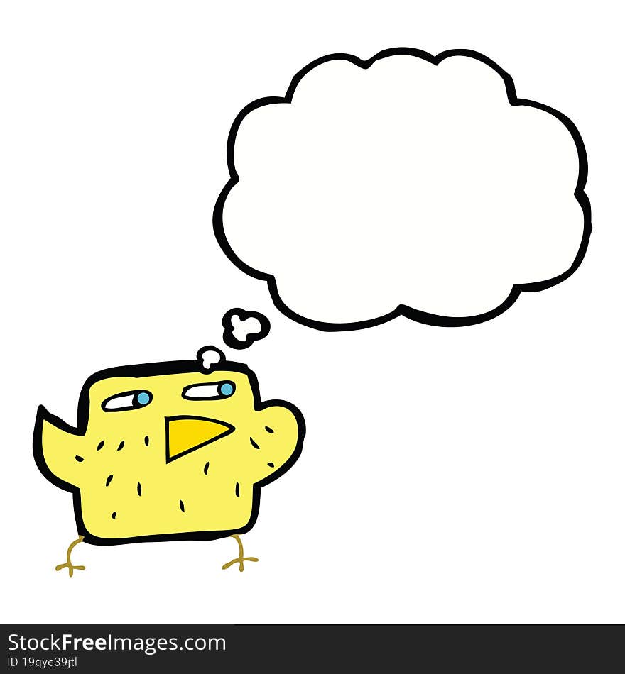 Cartoon Bird With Thought Bubble