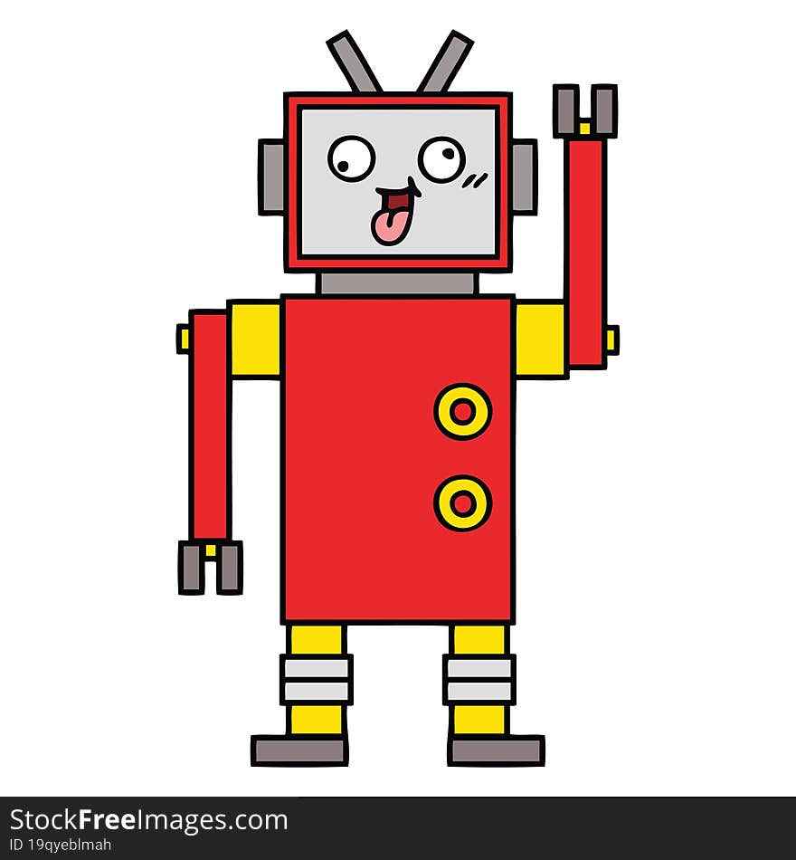 cute cartoon of a crazy robot. cute cartoon of a crazy robot