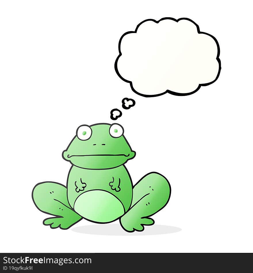 freehand drawn thought bubble cartoon frog