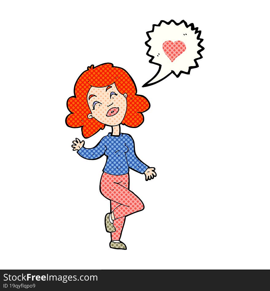 cartoon woman in love