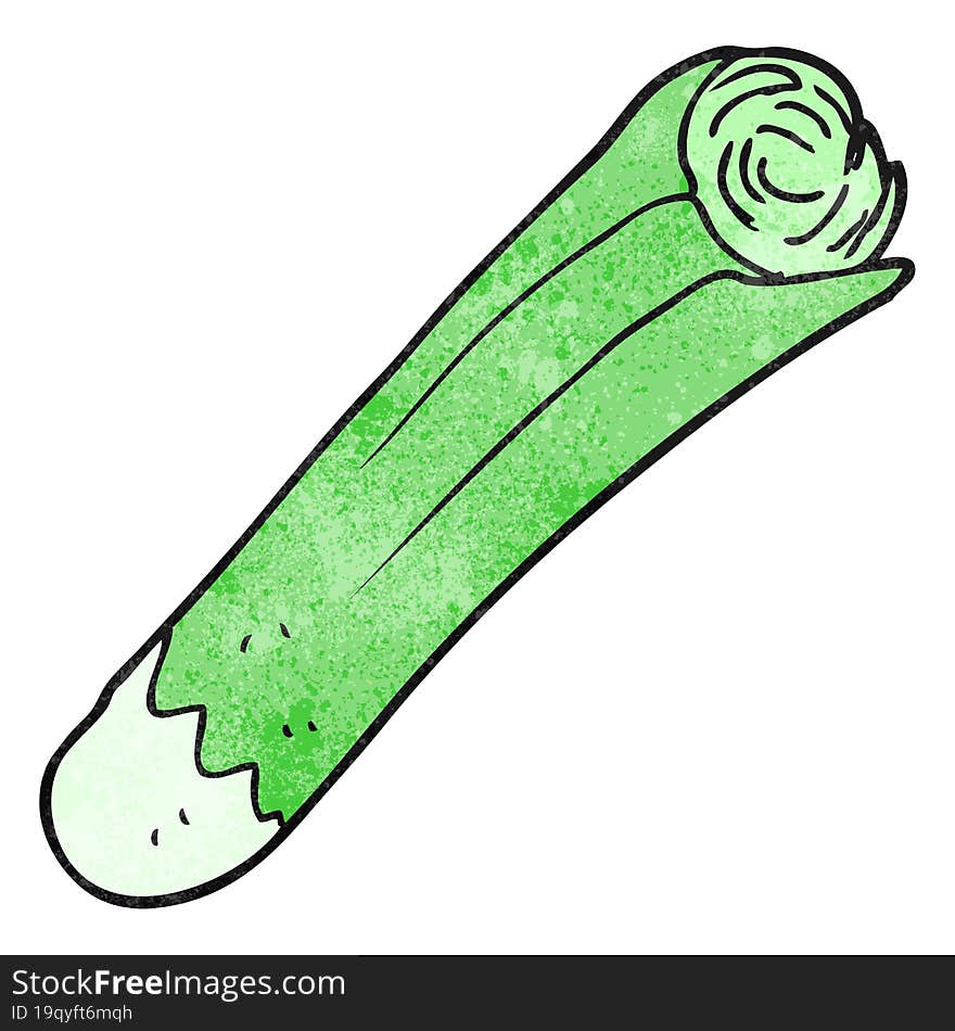 freehand textured cartoon leek