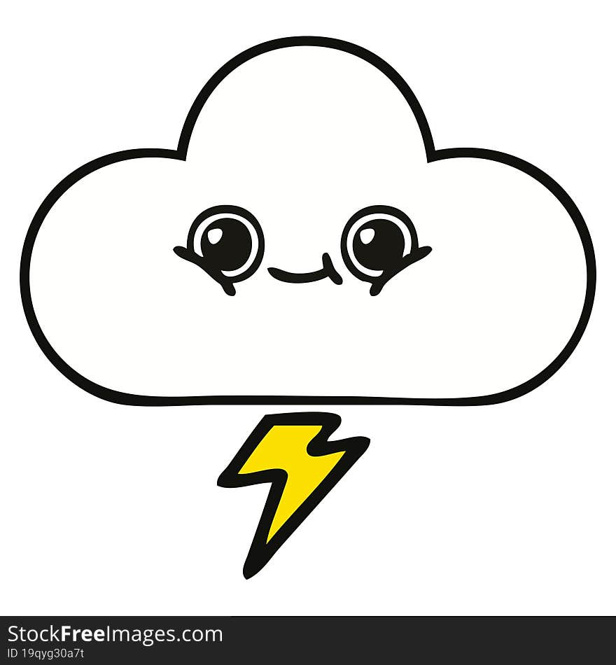 cute cartoon of a storm cloud. cute cartoon of a storm cloud