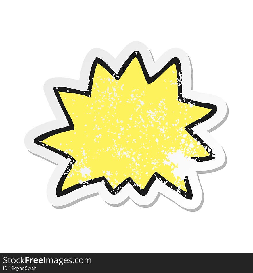 retro distressed sticker of a cartoon explosion symbol