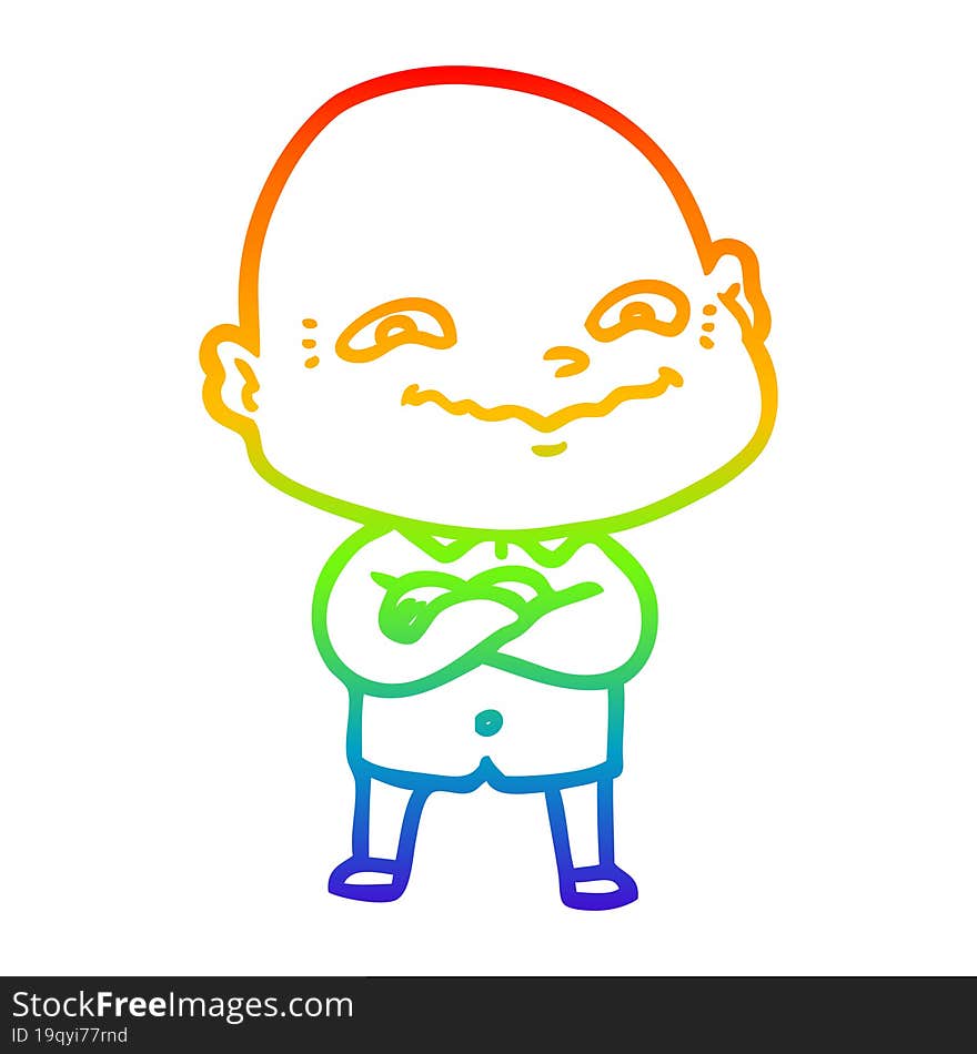 rainbow gradient line drawing cartoon creepy guy