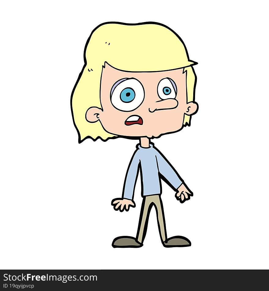 cartoon worried boy