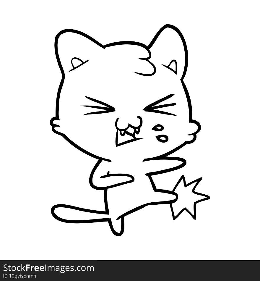 cartoon cat hissing. cartoon cat hissing