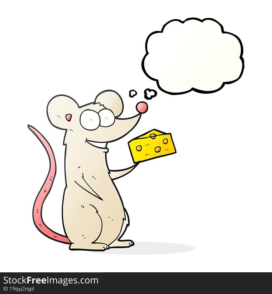 Thought Bubble Cartoon Mouse With Cheese