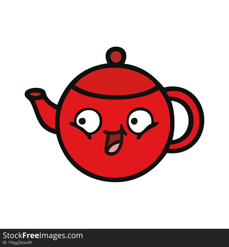 cute cartoon of a teapot. cute cartoon of a teapot