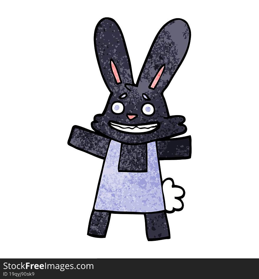 Cartoon Doodle Of A Smiling Rabbit