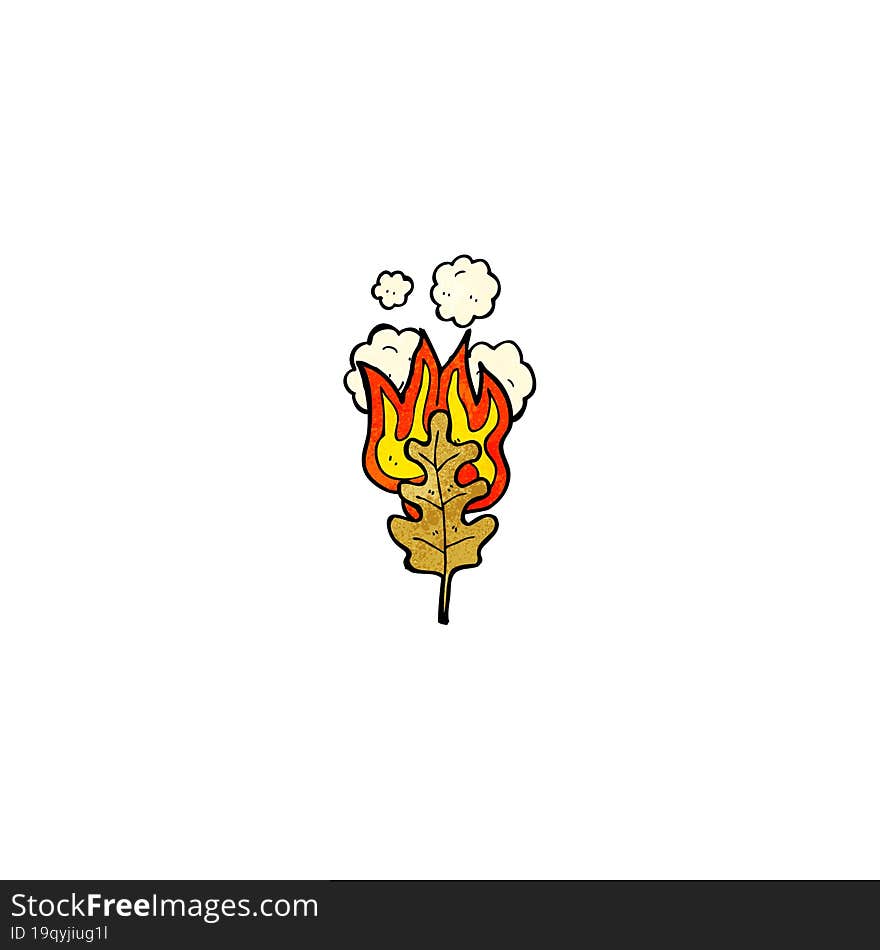 Cartoon Flaming Leaf