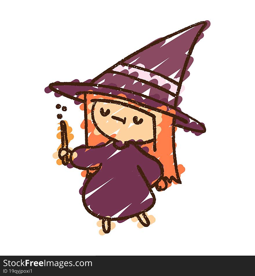 Witch Chalk Drawing