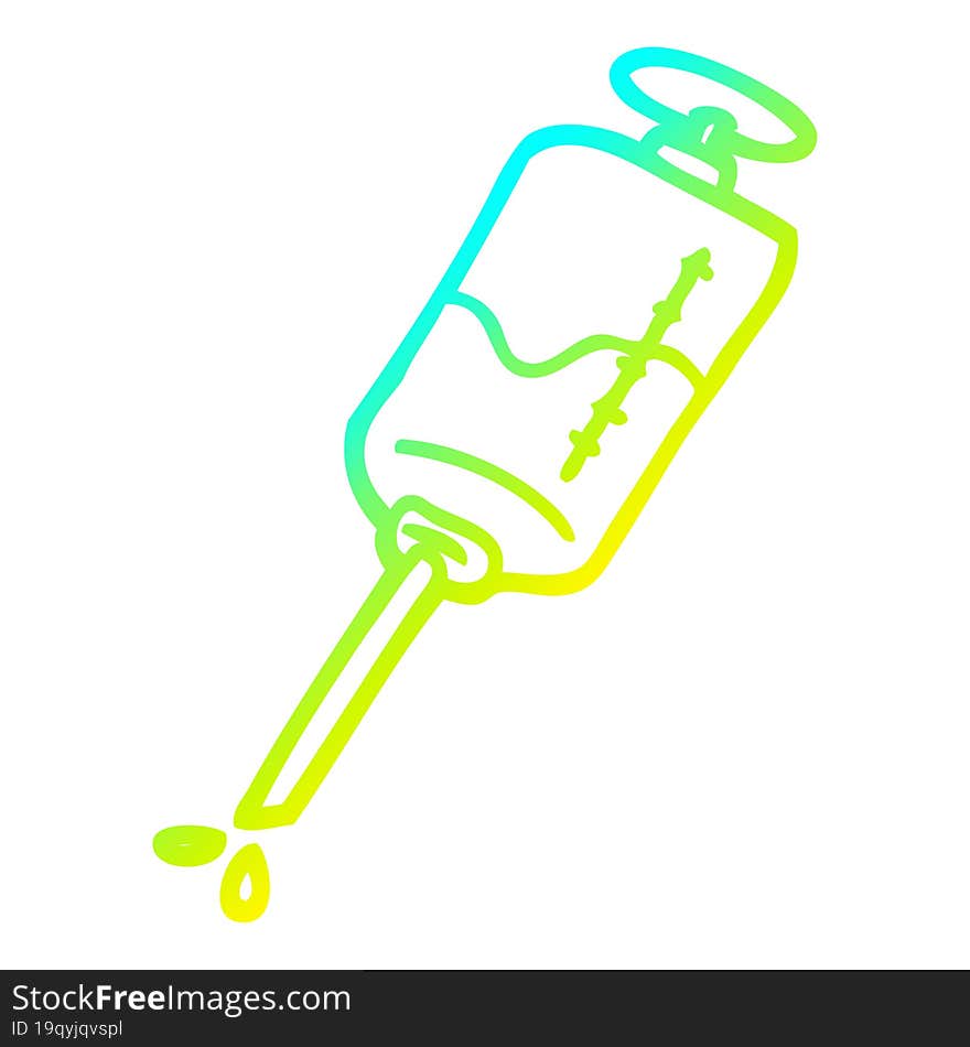 cold gradient line drawing cartoon injection