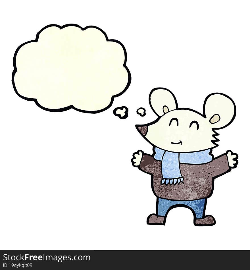 cartoon mouse with thought bubble