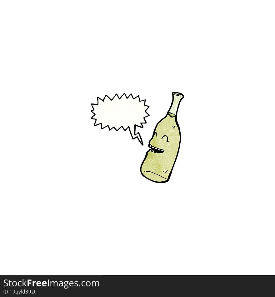 Happy Wine Bottle Cartoon Character