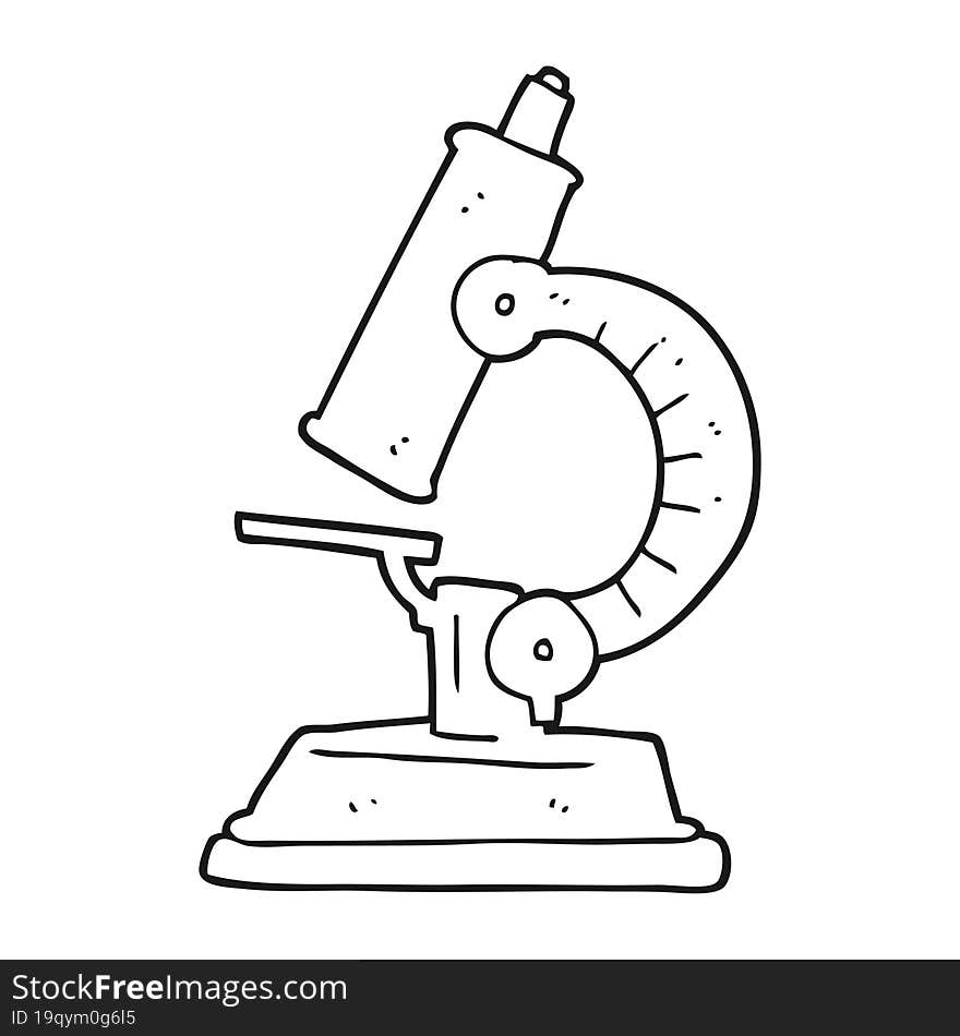 Black And White Cartoon Microscope