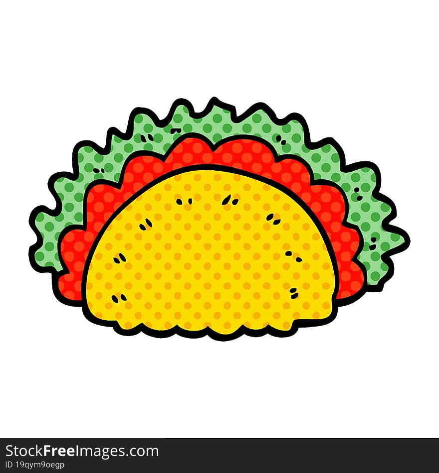 cartoon doodle taco