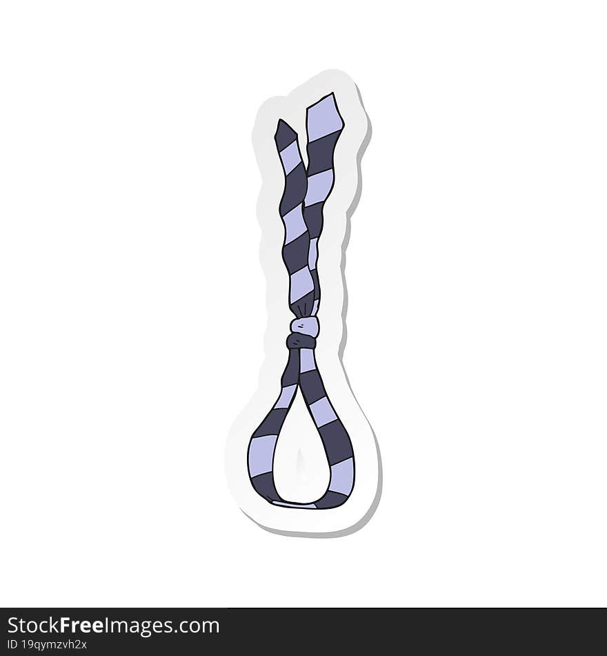 sticker of a cartoon business tie like noose