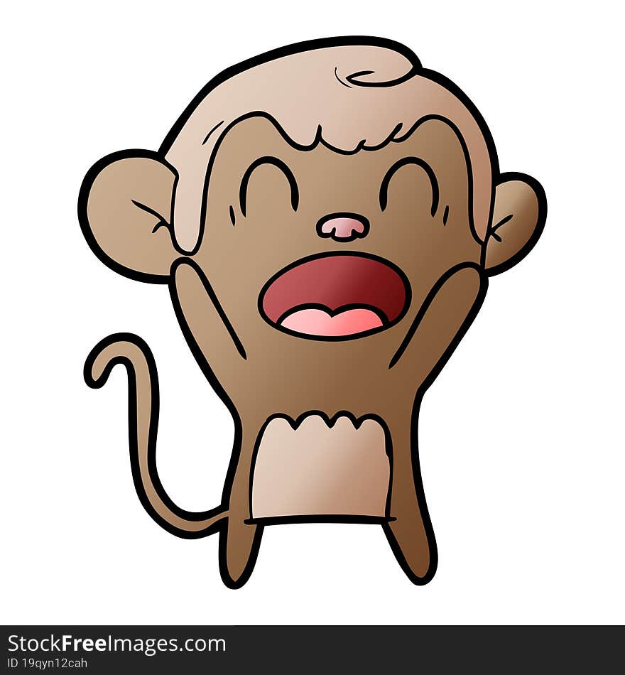 shouting cartoon monkey. shouting cartoon monkey