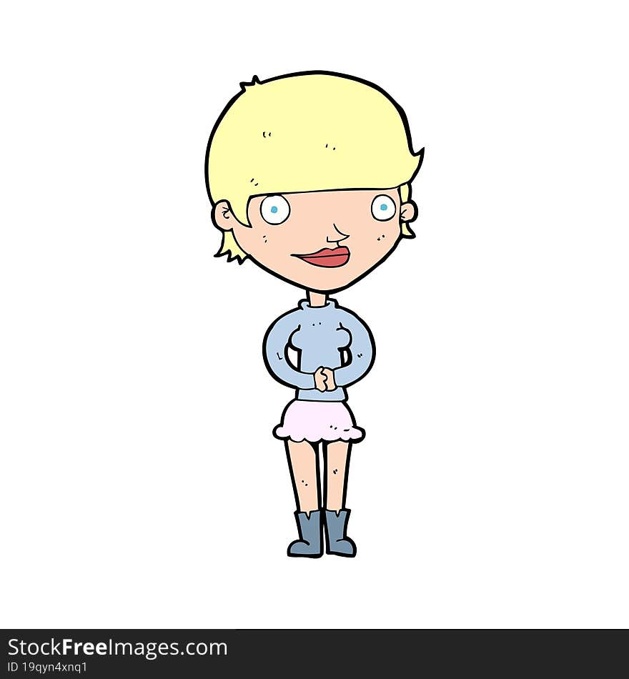 cartoon friendly woman