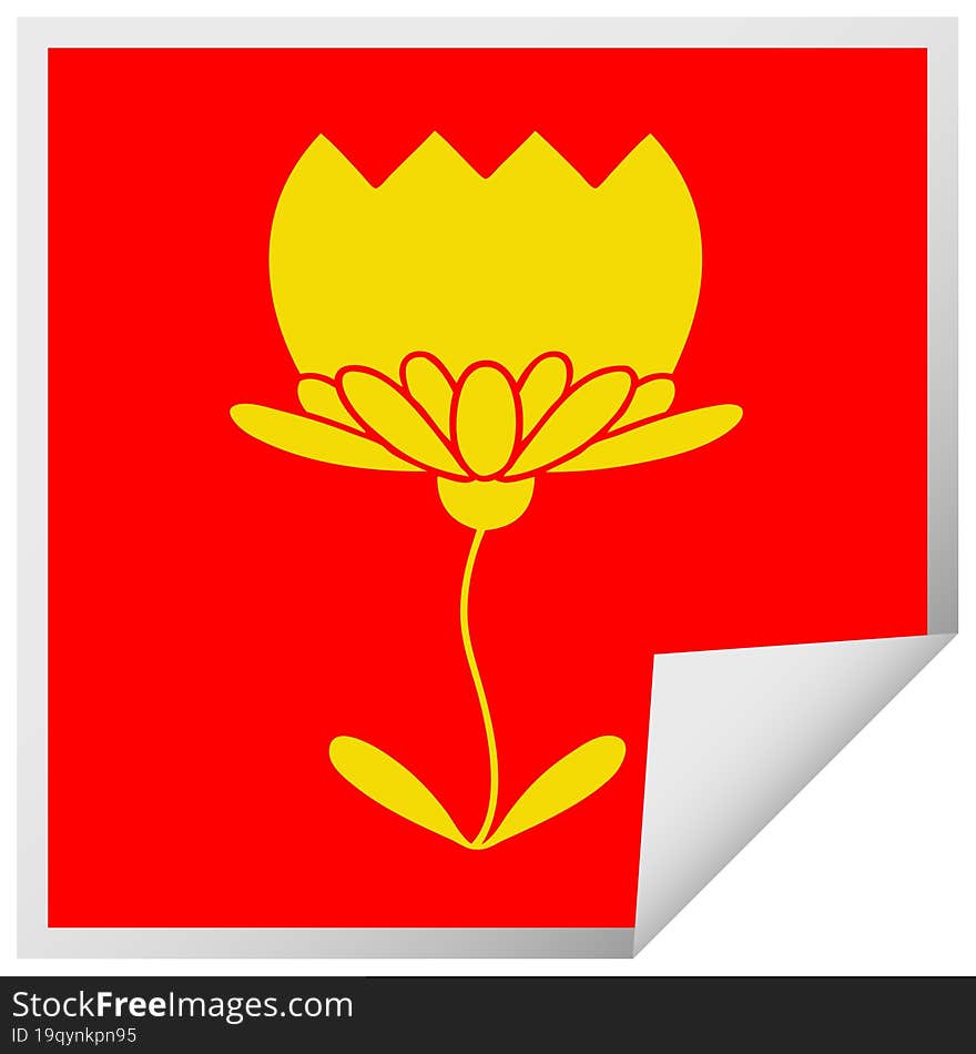 square peeling sticker cartoon flower