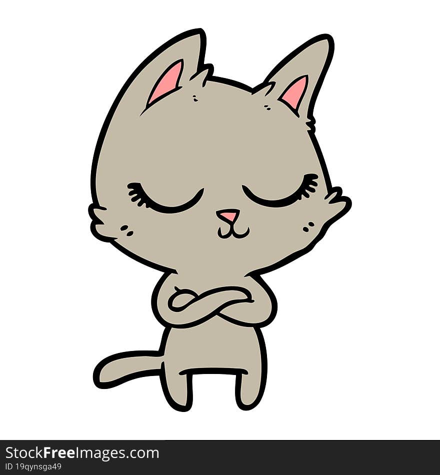 calm cartoon cat. calm cartoon cat