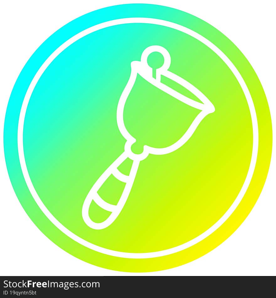 hand bell circular icon with cool gradient finish. hand bell circular icon with cool gradient finish