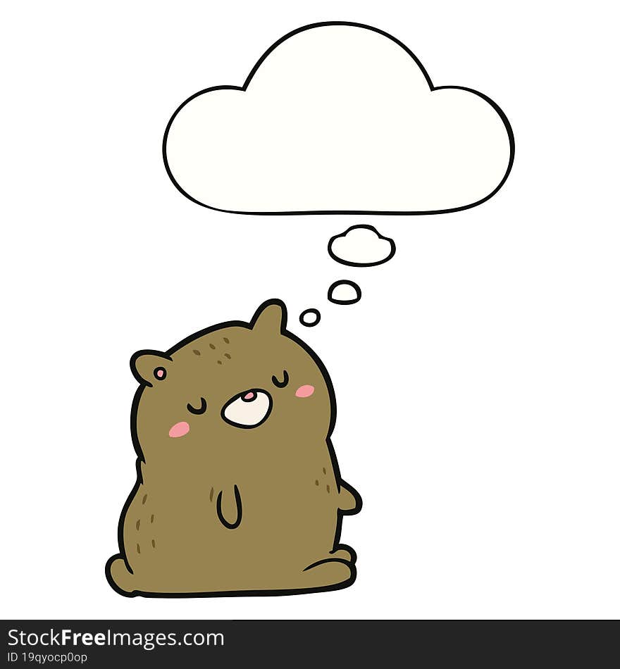 cartoon bear and thought bubble