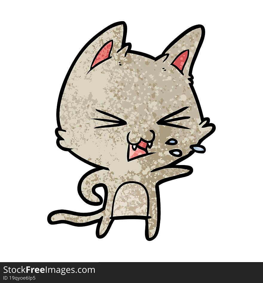 cartoon cat hissing. cartoon cat hissing