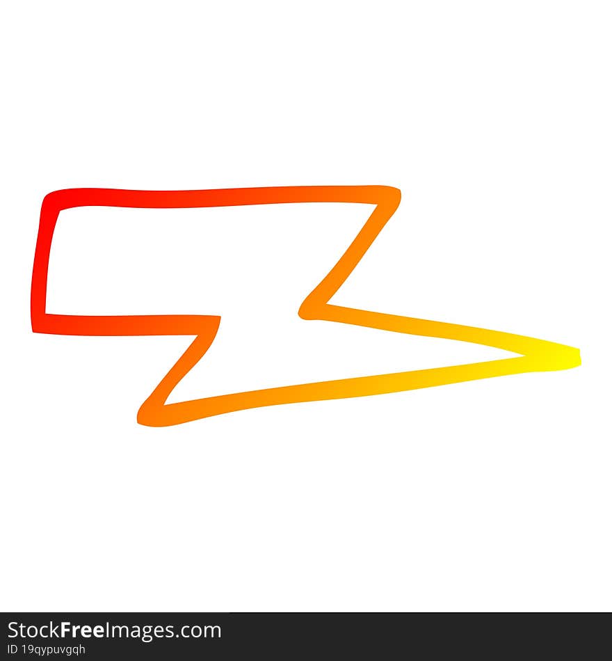 Warm Gradient Line Drawing Cartoon Lightening Bolt