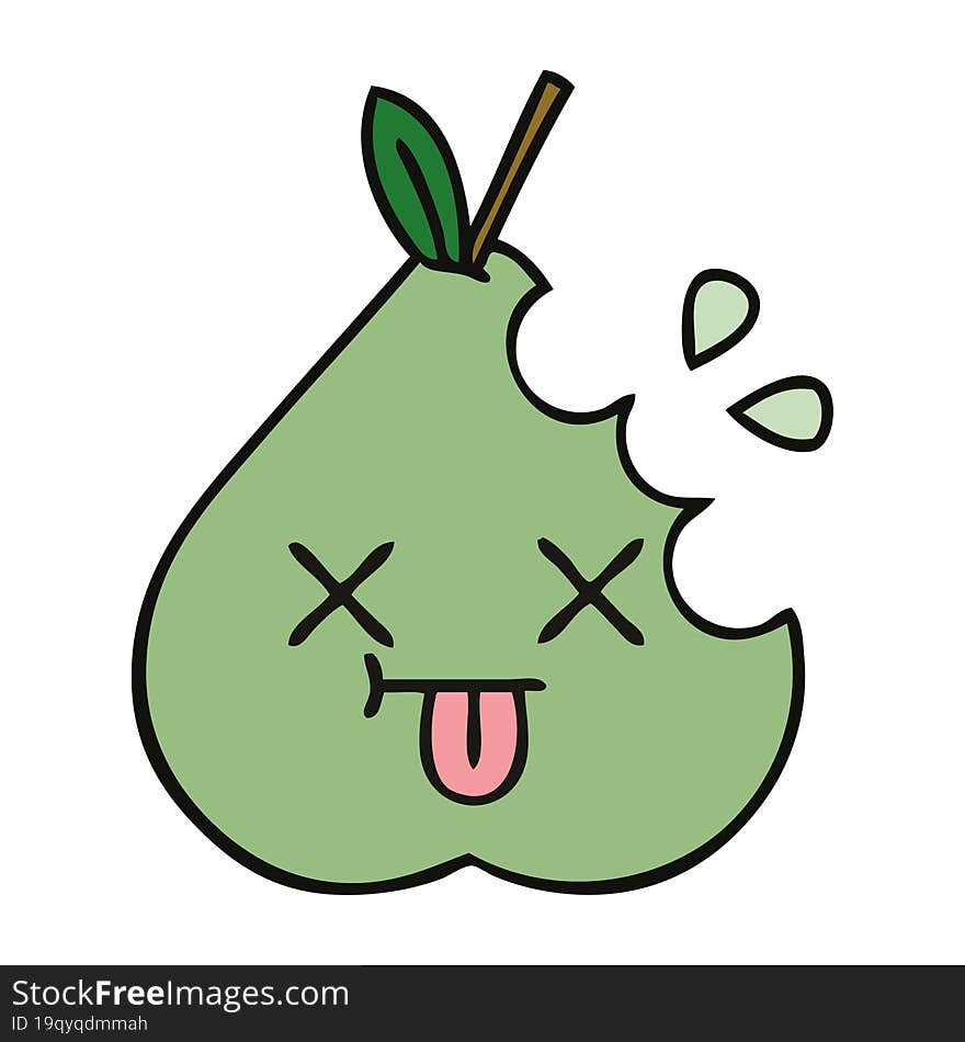 cute cartoon of a green pear. cute cartoon of a green pear