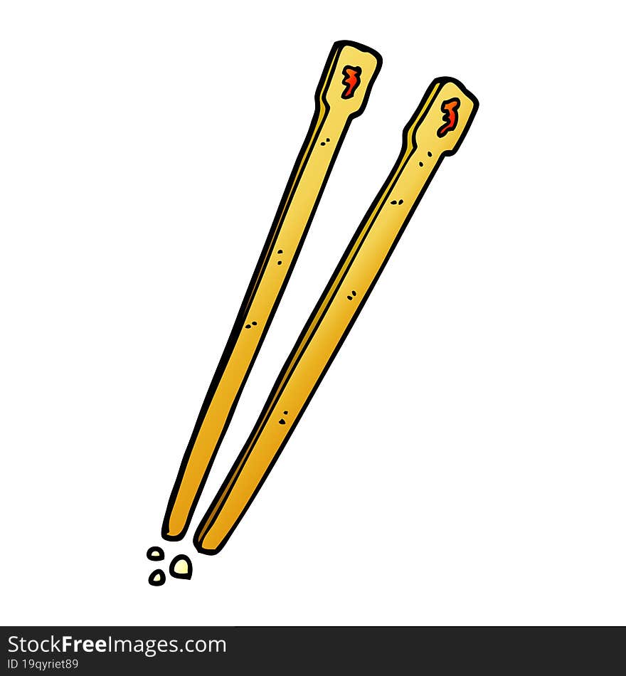 cartoon doodle chop sticks