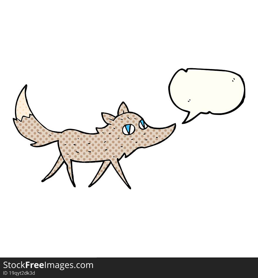 comic book speech bubble cartoon little wolf