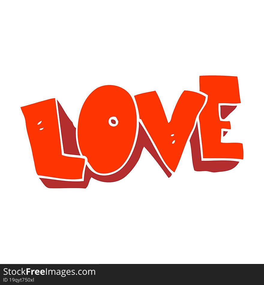 Flat Color Illustration Of A Cartoon Love Symbol